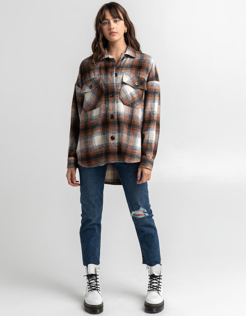 TIMING Plaid Shacket BRWCO Tillys