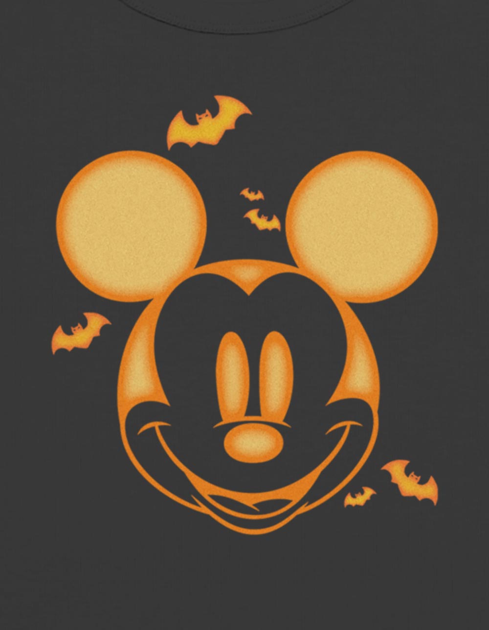 DISNEY Mickey Pumpkin Womens Baby Tee - BLACK