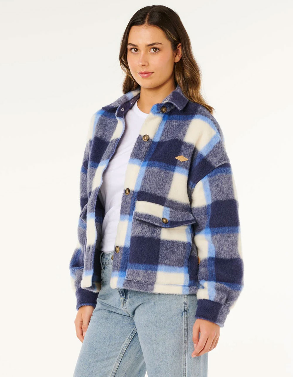 RIP CURL Cala Nights Womens Check Jacket - BLUE