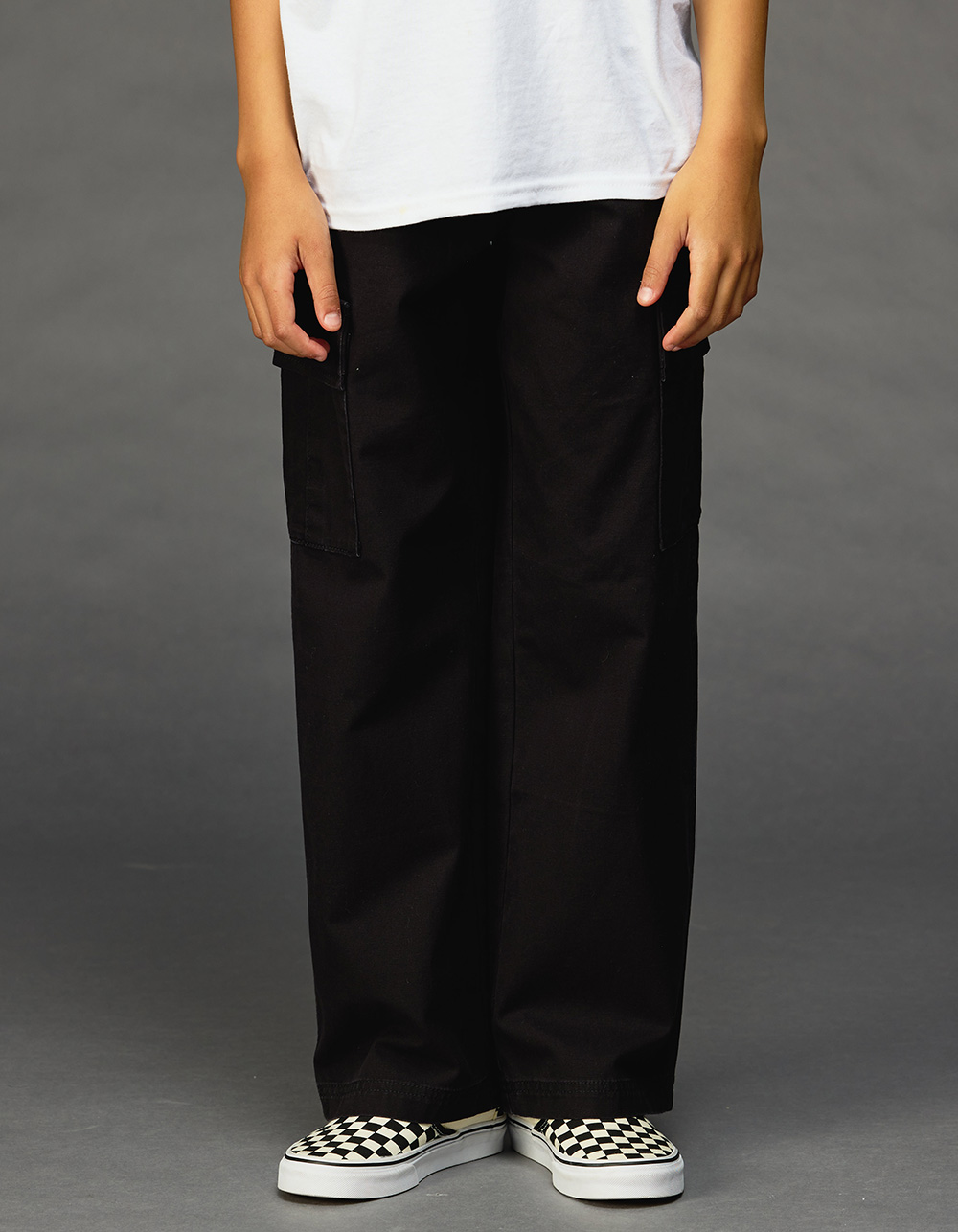 RSQ Boys Loose Fit Cargo Pants - WASHED BLACK