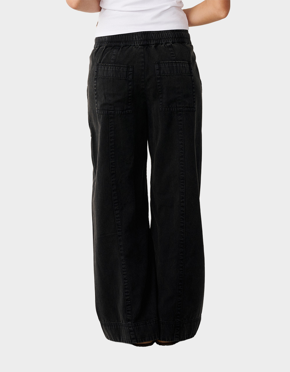 RIP CURL Bossa Nova Twill Womens Wide Leg Pants - WASHED BLACK