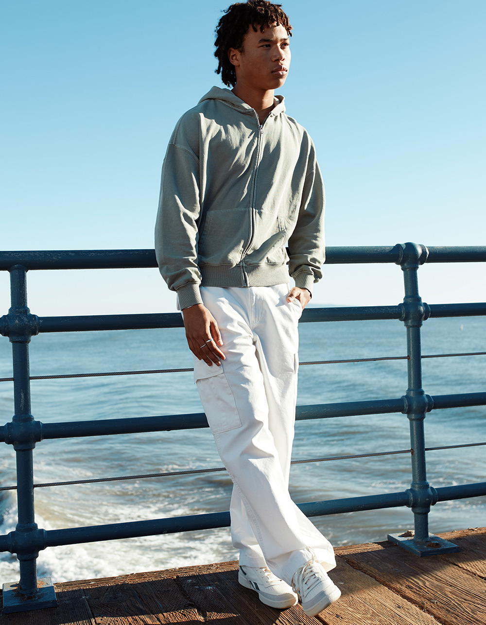 RSQ Mens Loose Cargo Pants - OFF WHITE
