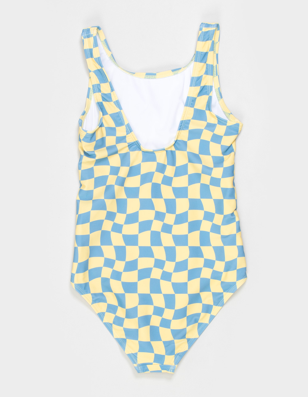 SEAESTA SURF Wavy Checks Girls One Piece Swimsuit - YELLOW COMBO