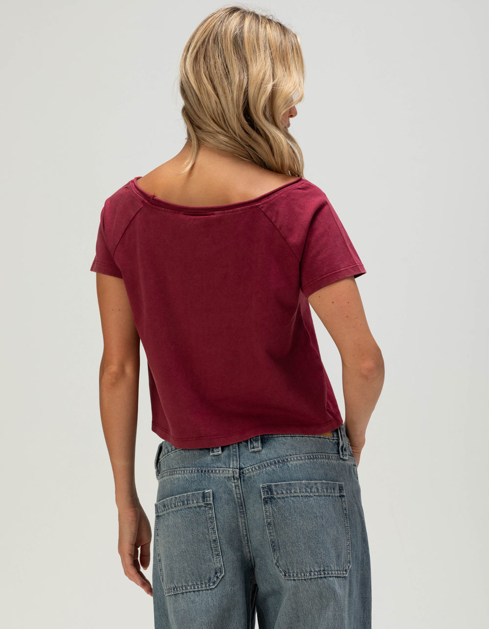 The WILD COLLECTIVE Arizona State University Womens Off Shoulder Tee - RED