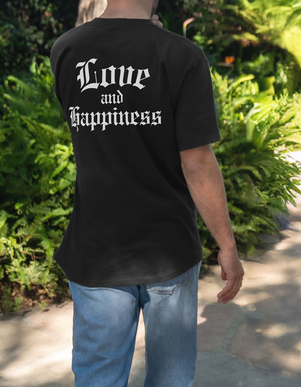 BECAUSE WEEKEND Love And Happiness Mens Tee - BLACK
