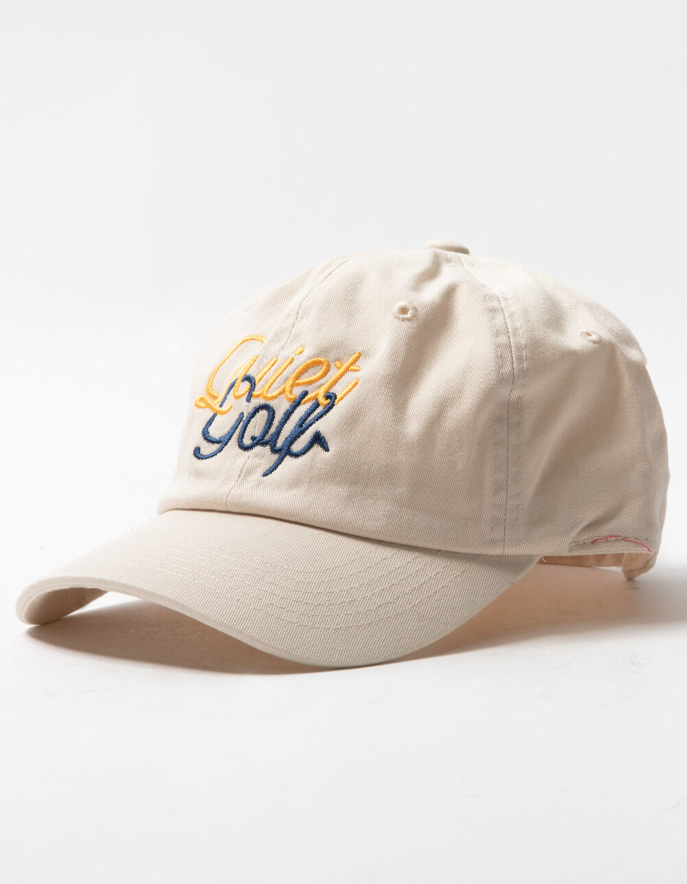 QUIET GOLF CLUB Script Mens Dad Hat KHAKI Tillys