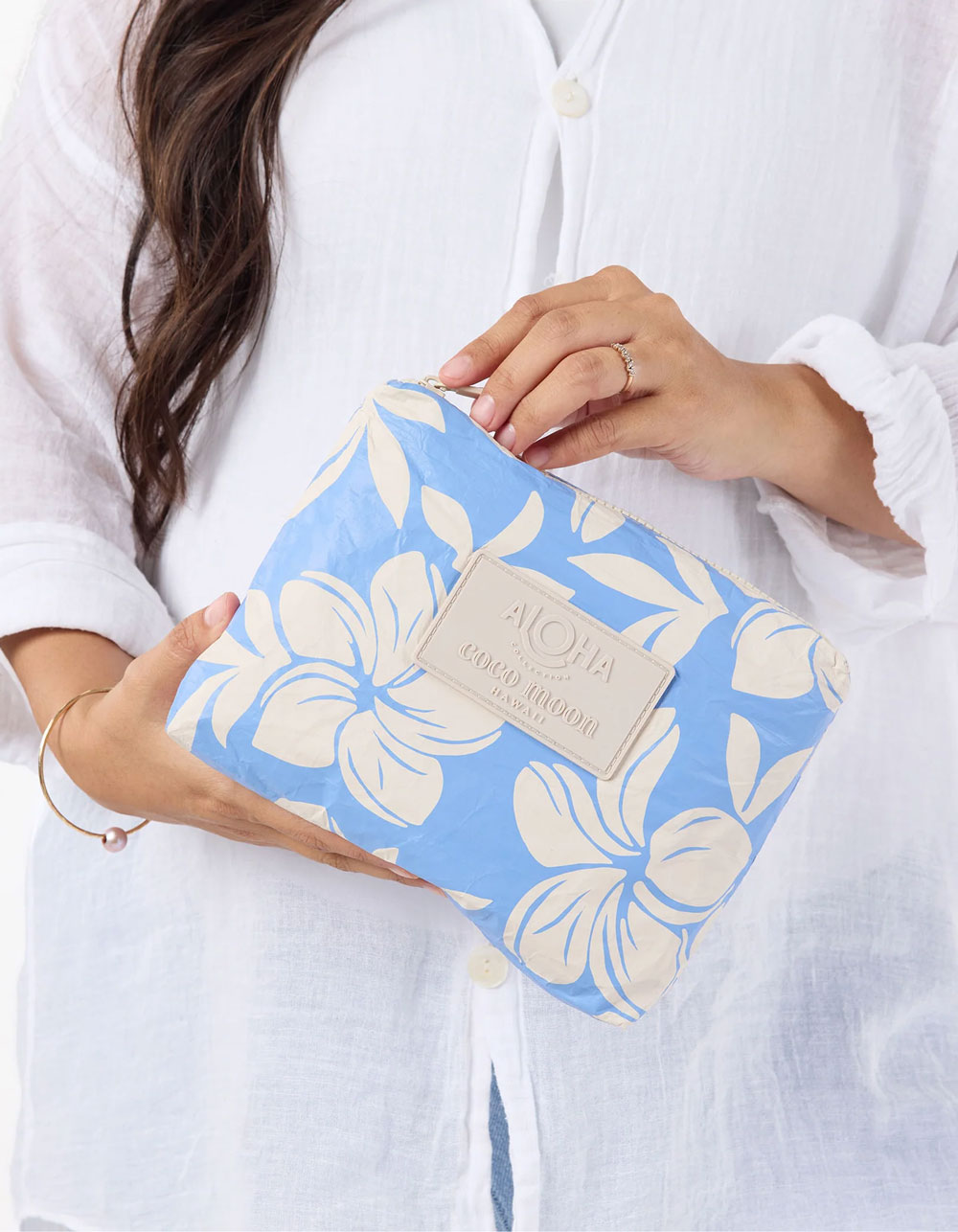 ALOHA COLLECTION Plumeria Dreams Small Pouch - BLUE COMBO