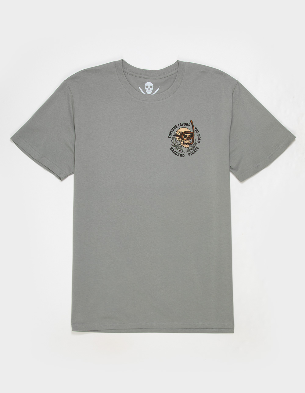 HAGGARD PIRATE Skull Dive Mens Tee - GRANITE