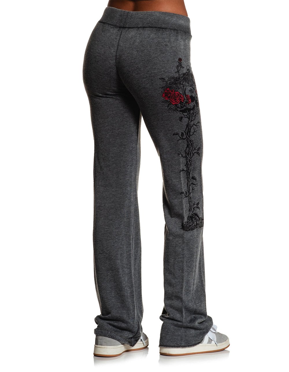 AFFLICTION Roses For The Dead Womens Sweatpants - OFF-BLACK