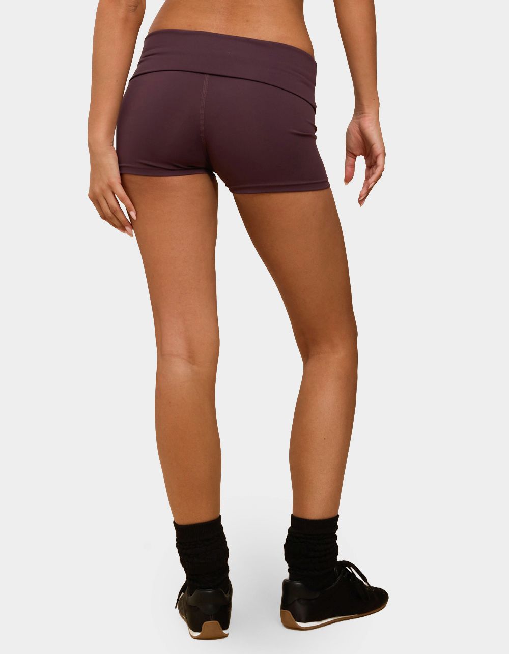 EDIKTED Soraia Foldover Biker Shorts - PURPLE