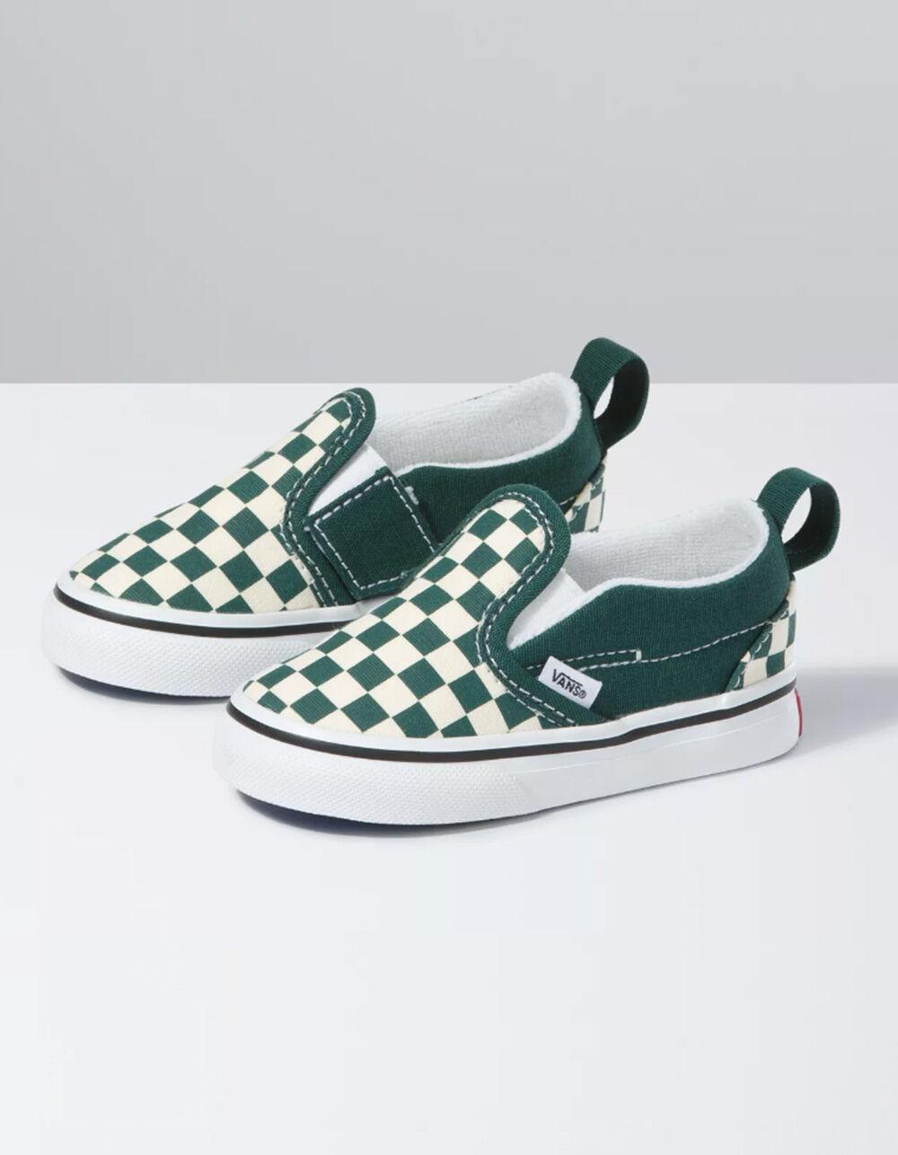 VANS Toddler Checkerboard Slip-On Velcro Shoes - BISTRO GREEN/TRUE ...