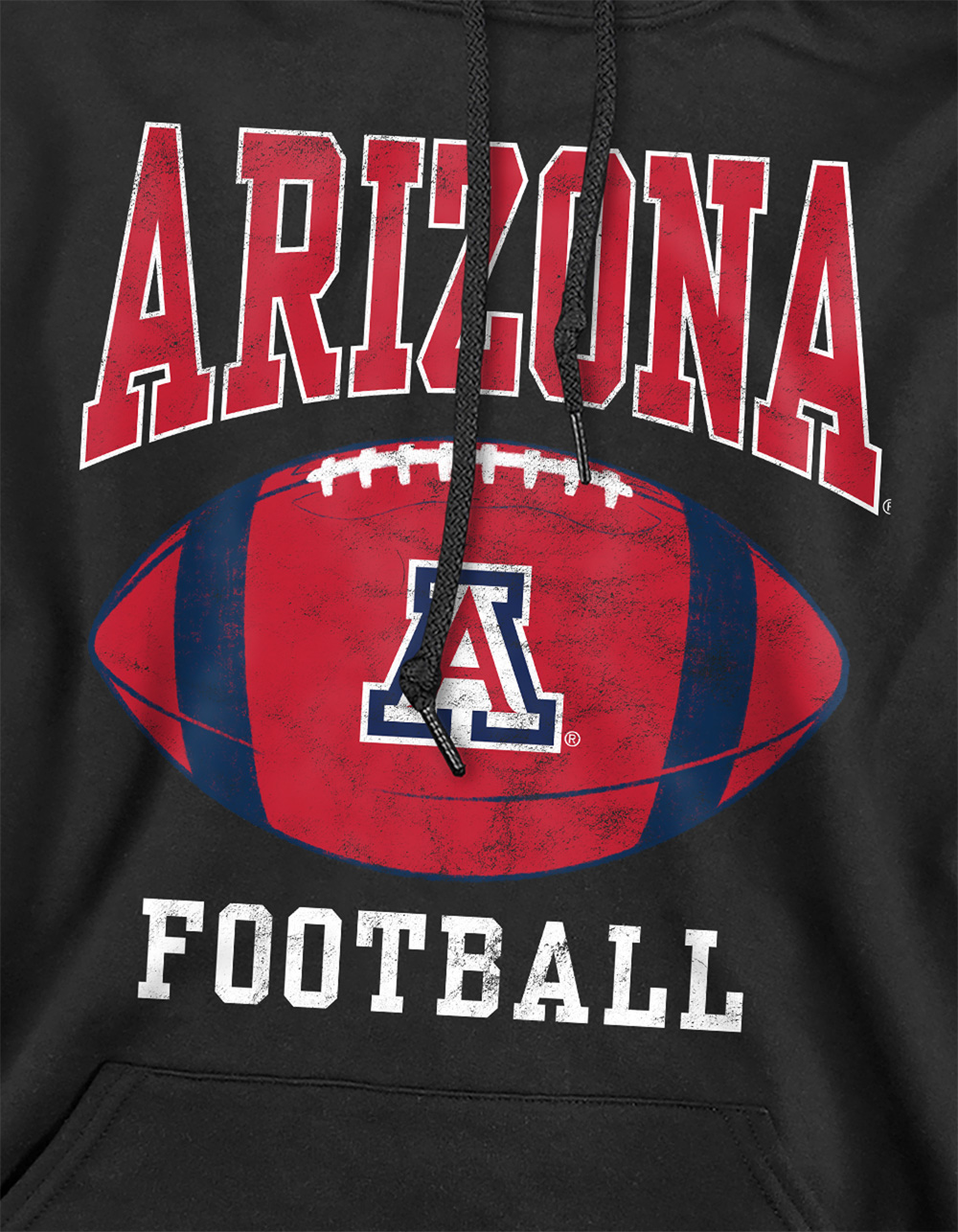 THE UNIVERSITY OF ARIZONA Football Ball Mens Hoodie - BLACK