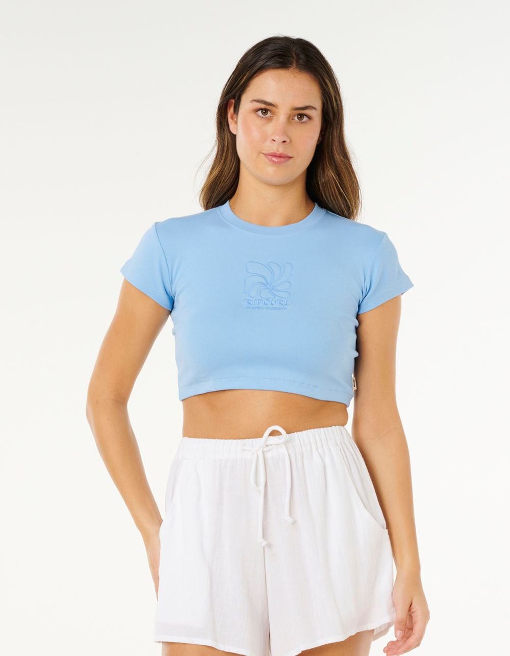 RIP CURL Pacific Coast Womens Baby Tee - LIGHT BLUE