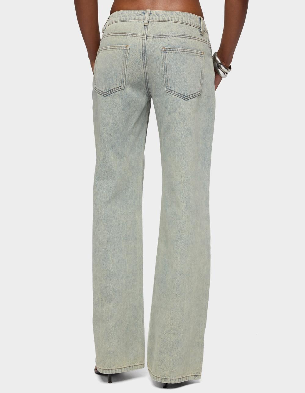 EDIKTED Tall Magda Acid Wash Low Rise Baggy Jeans - BLUE