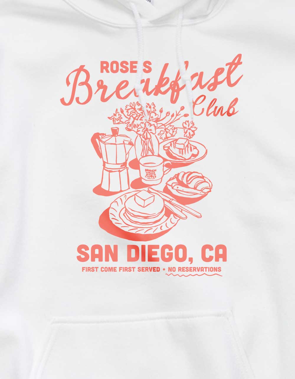 Breakfast Rose's Club Unisex Hoodie - WHITE