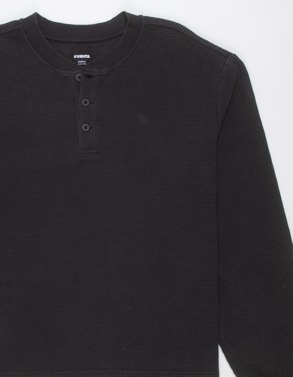 RSQ Mens Henley Thermal - BLACK