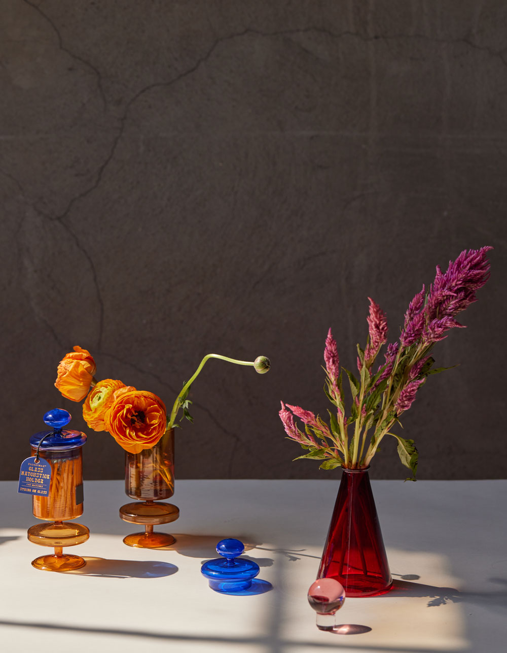 PADDYWAX Glass Matchstick Holder RED Tillys