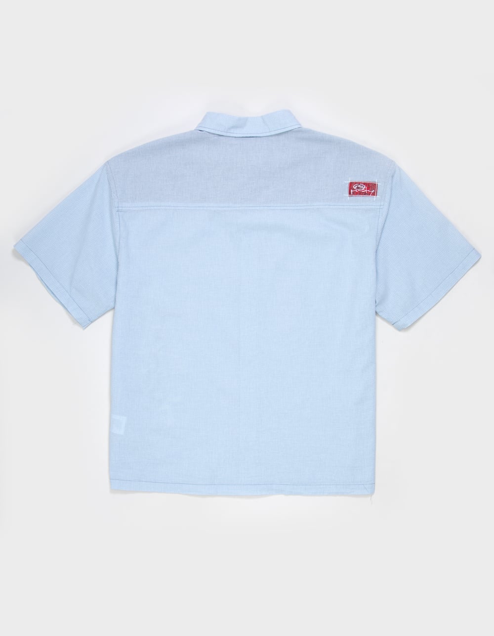 RUSTY Crisis Mens Crop Button Up Shirt - LIGHT BLUE