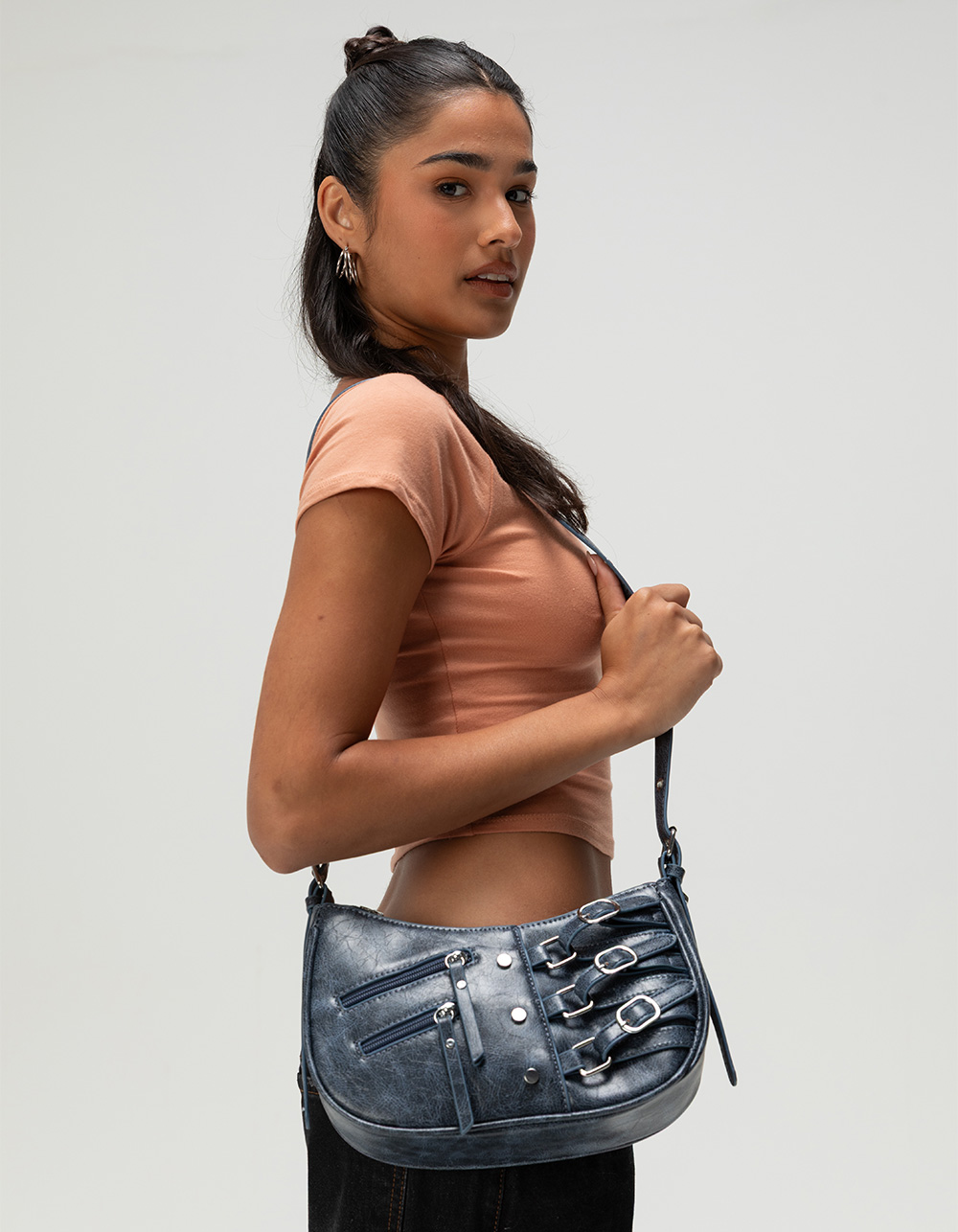 Vintage Shoulder Crossbody Bag - NAVY