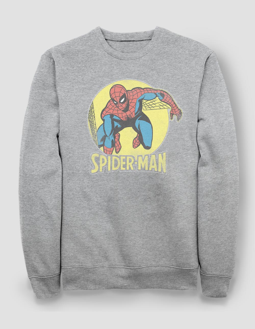 SPIDERMAN Retro Unisex Crewneck Sweatshirt - HEATHER GRAY | Tillys