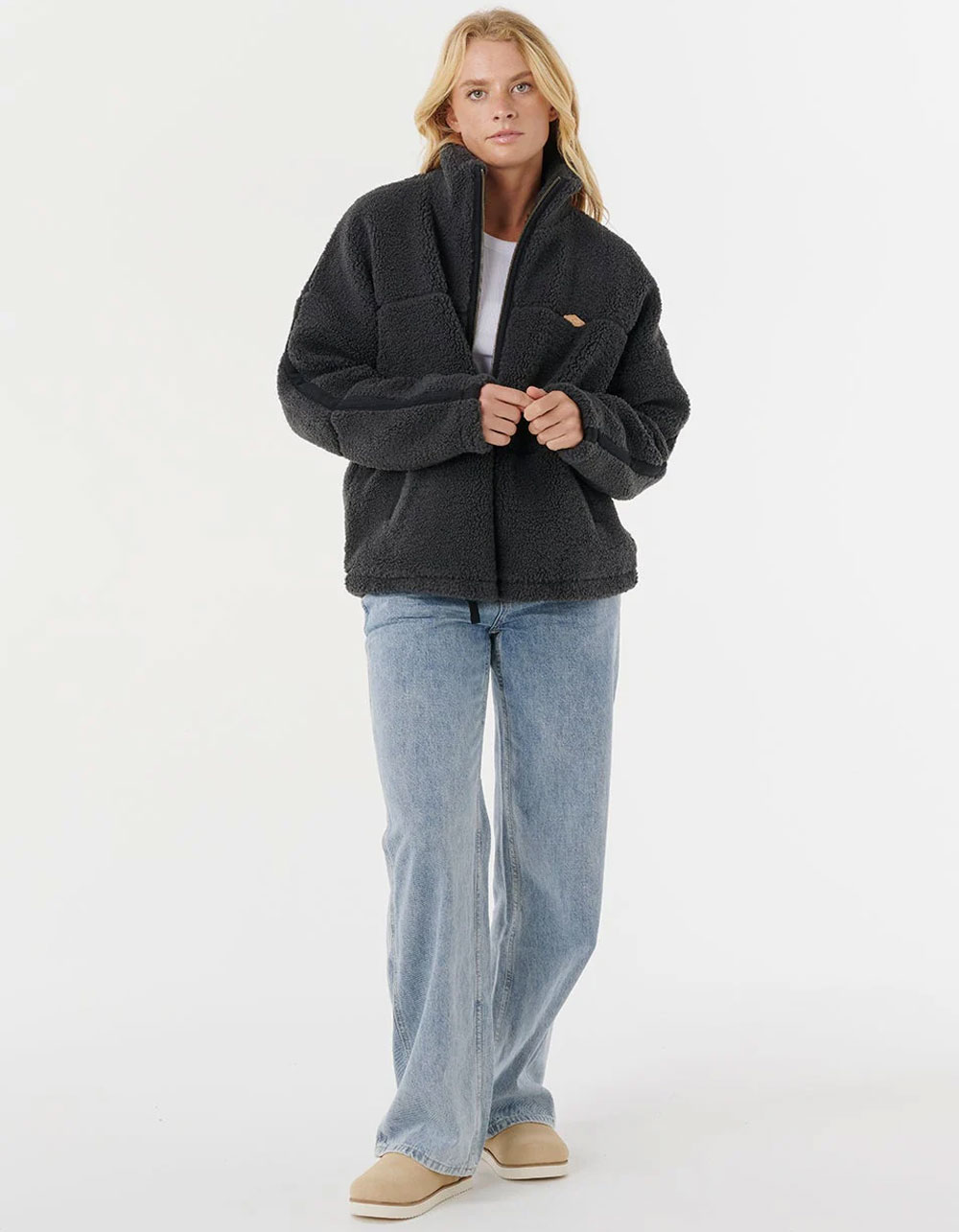 RIP CURL Cala Nights Womens Sherpa Jacket - BLACK