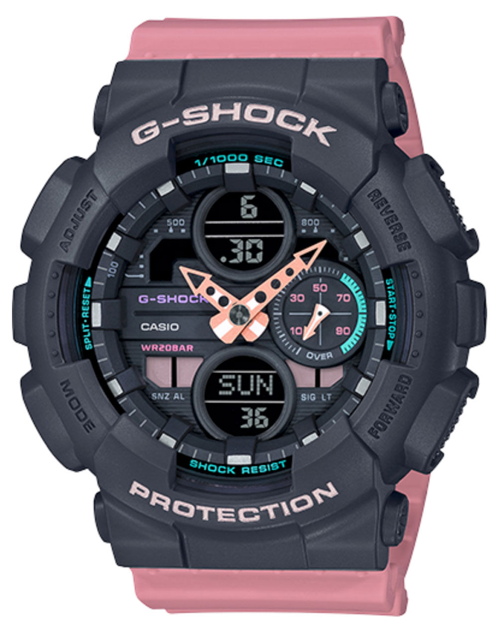 G-SHOCK GMAS140-4A Black/Peach Watch image number 0