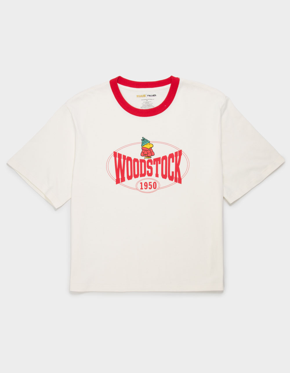 RSQ x Peanuts Woodstock Puffer Mens Boxy Tee - OFF WHITE