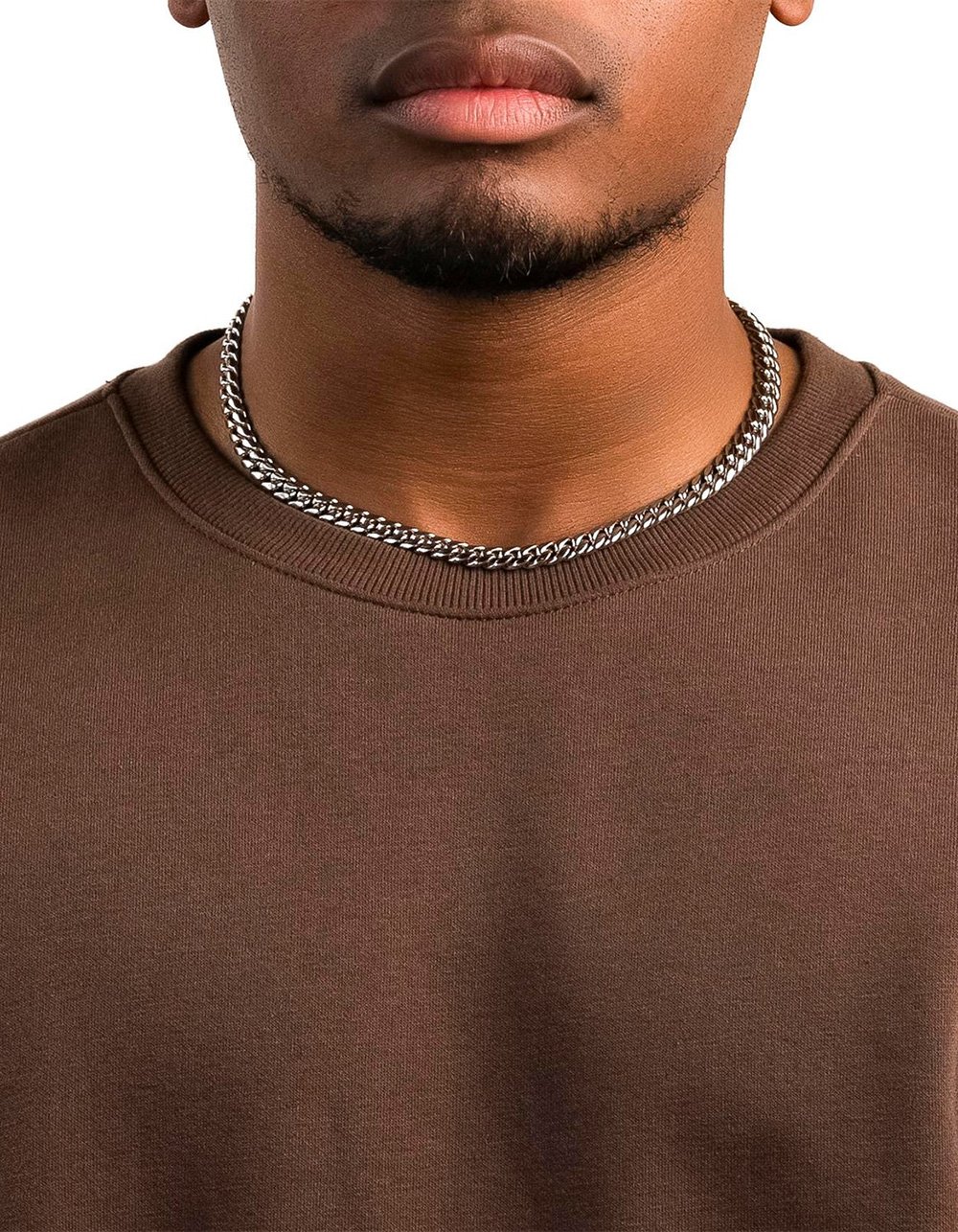 THE GOLD GODS Cuban Link Chain 8mm - WHITE/GOLD