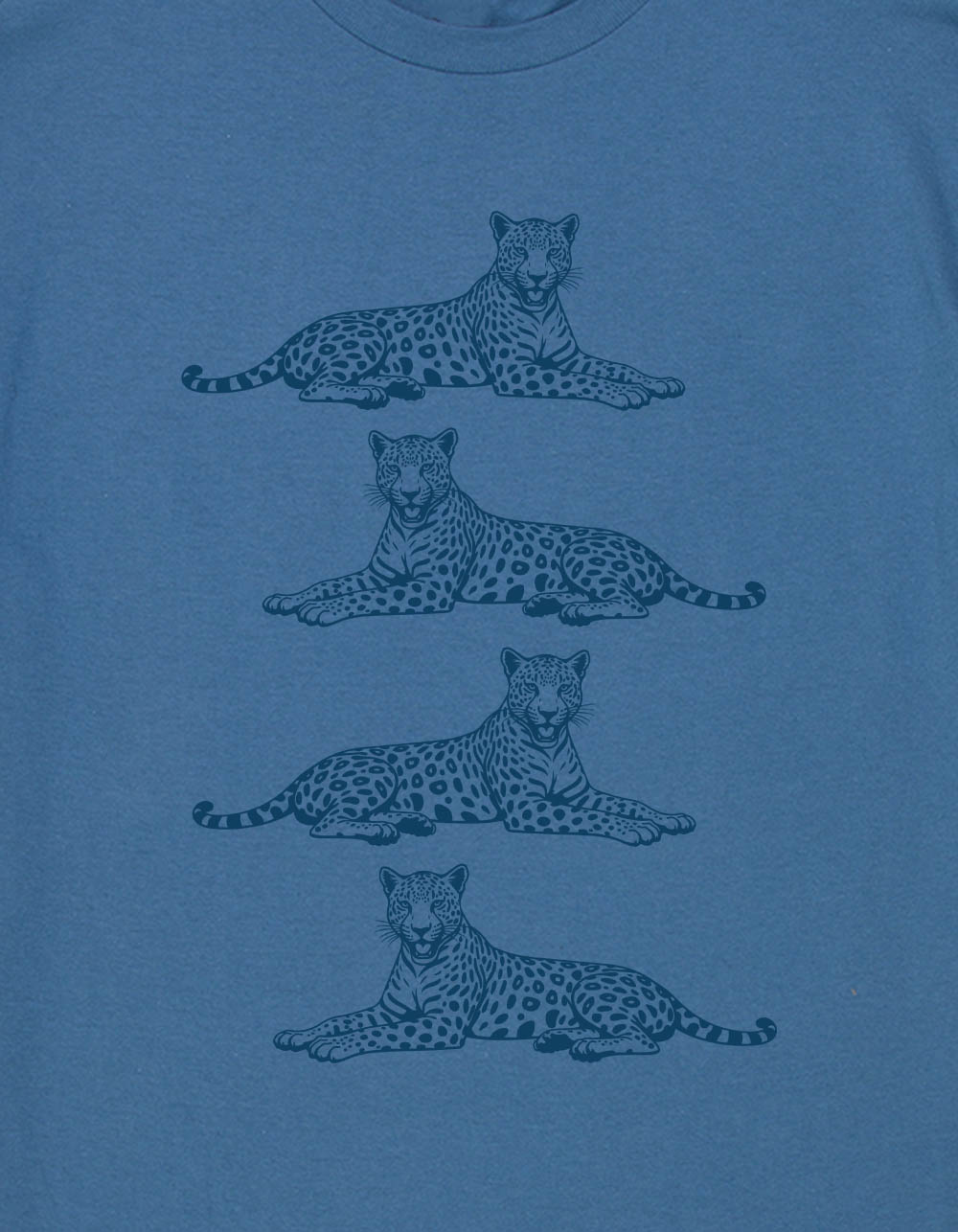 LEOPARD Line Up Unisex Tee - INDIGO