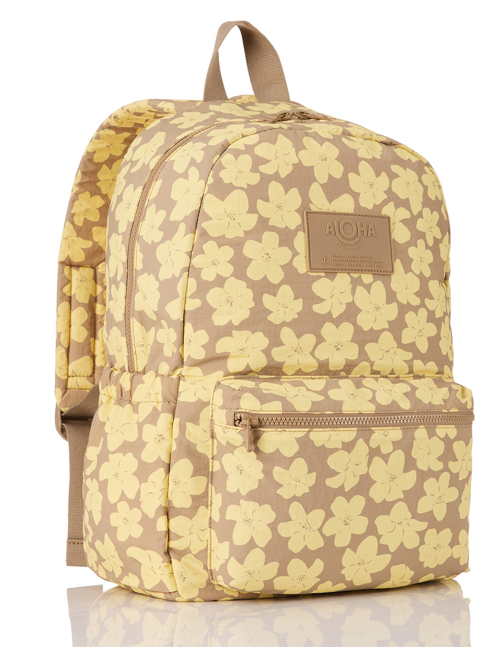 ALOHA COLLECTION Puakenikeni Blooms Keep It Light Backpack - BROWN COMBO