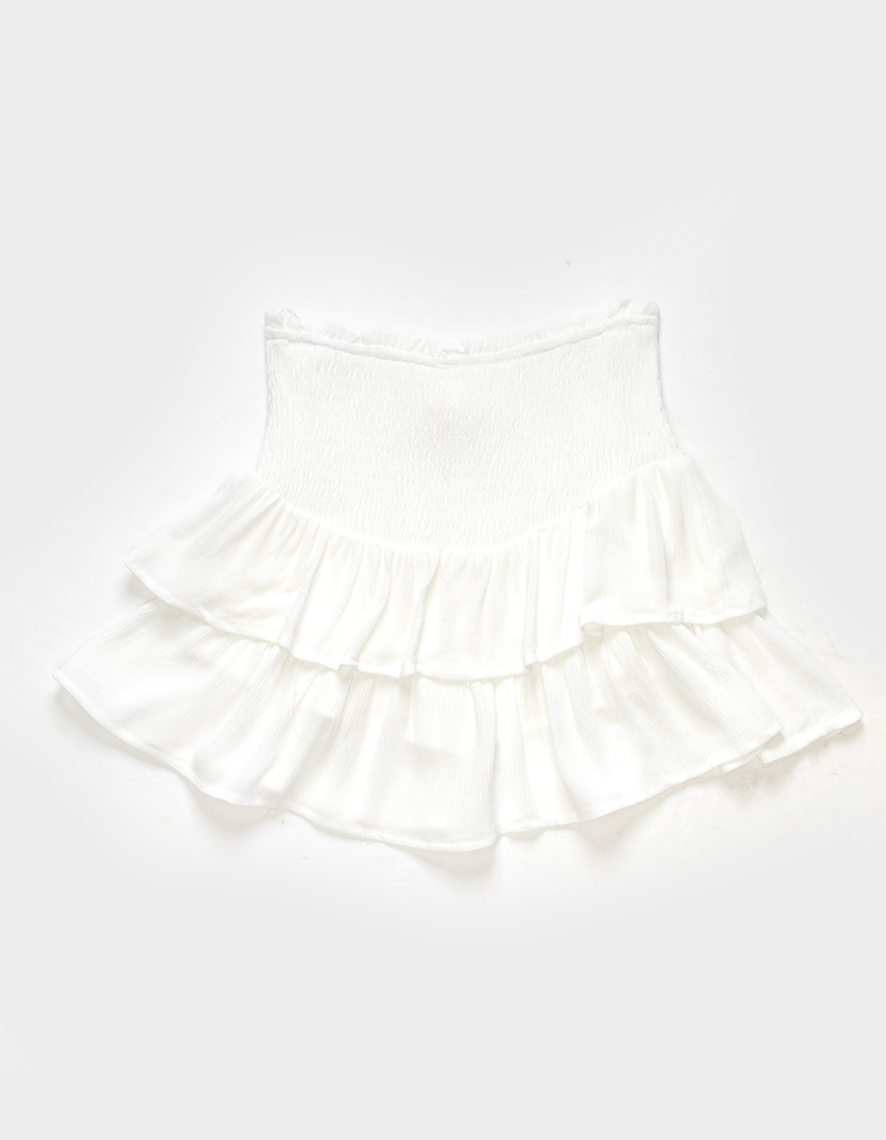 HAYDEN Smocked Ruffle Girls Skirt WHITE Tillys
