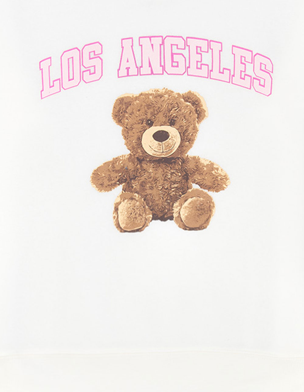 NO COMMENT LA Bear Girls Crewneck Sweatshirt - CREAM