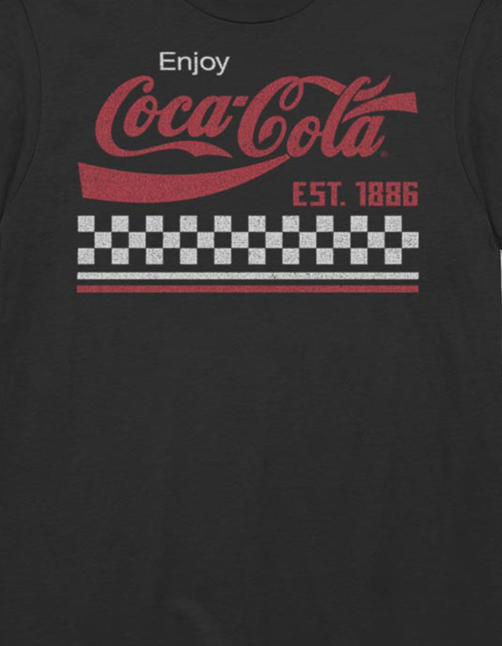 COCACOLA Coke Checker Stripe Unisex Tee BLACK Tillys