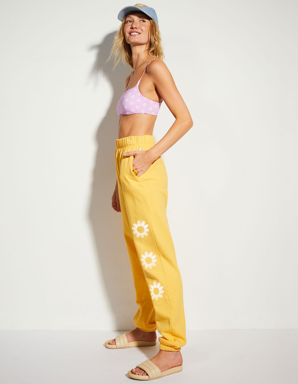 BILLABONG X Smiley Ridin Happy Womens Sweatpants YELLOW Tillys