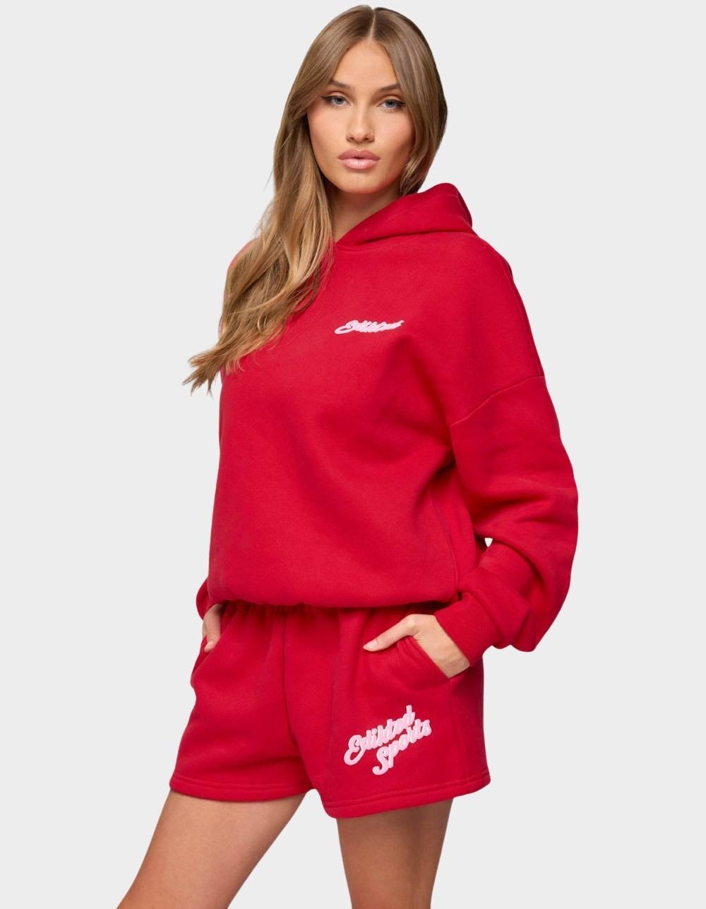 EDIKTED So Sporty Hoodie - RED