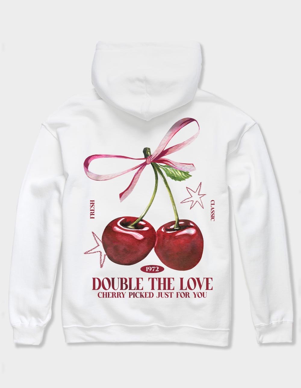 CHERRIES Double The Love Unisex Hoodie - WHITE