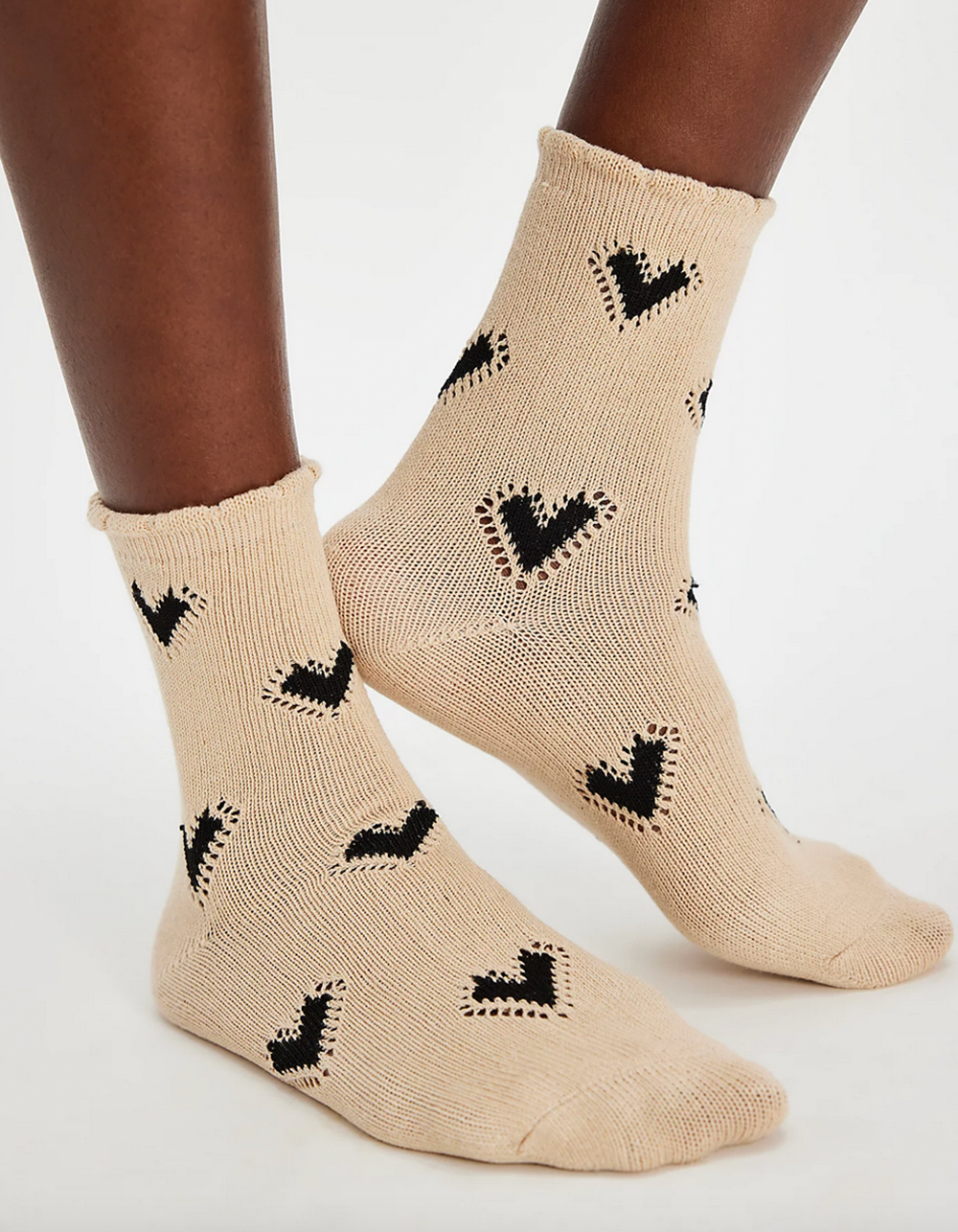 FREE PEOPLE Cupids Bow Womens Socks - LIGHT BROWN