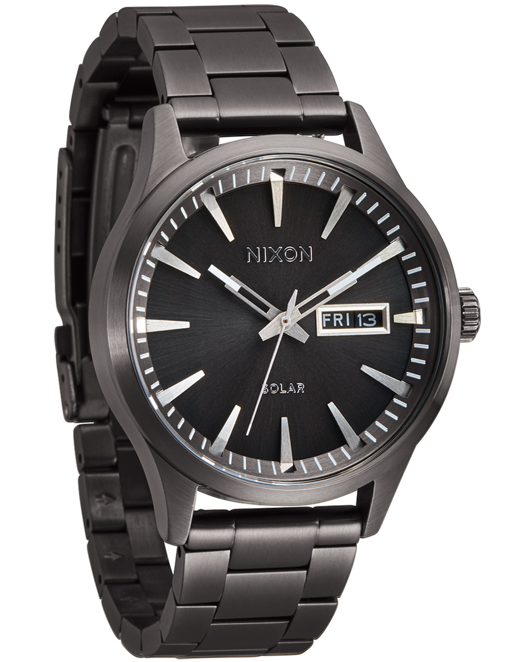 NIXON Sentry Solar Stainless Steel Watch GUNMETAL Tillys