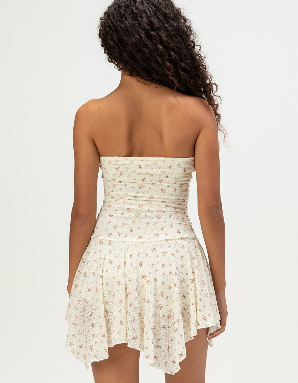 RSQ Womens Floral Tube Dress - Cream Combo