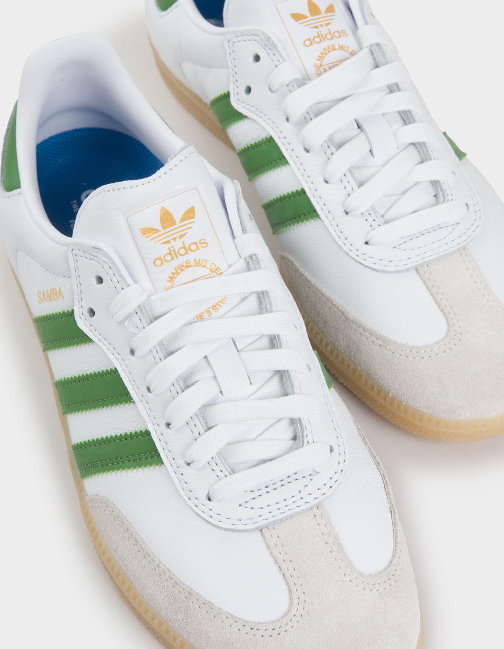 ADIDAS Samba ADV Shoes - WHITE/CREW GREEN/GUM