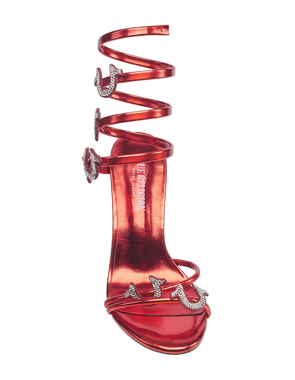 TRUE RELIGION Tiana Spiral Ankle Wrap Womens Heels - RED