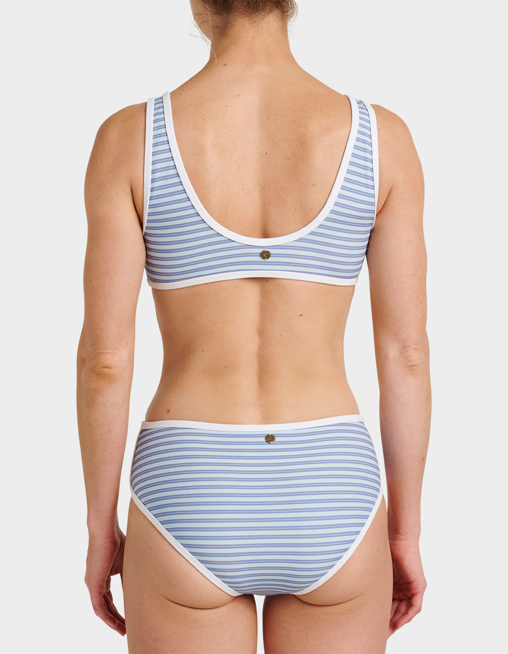 QUIKSILVER Cali Striped Crop Bikini Top - SKY BLUE