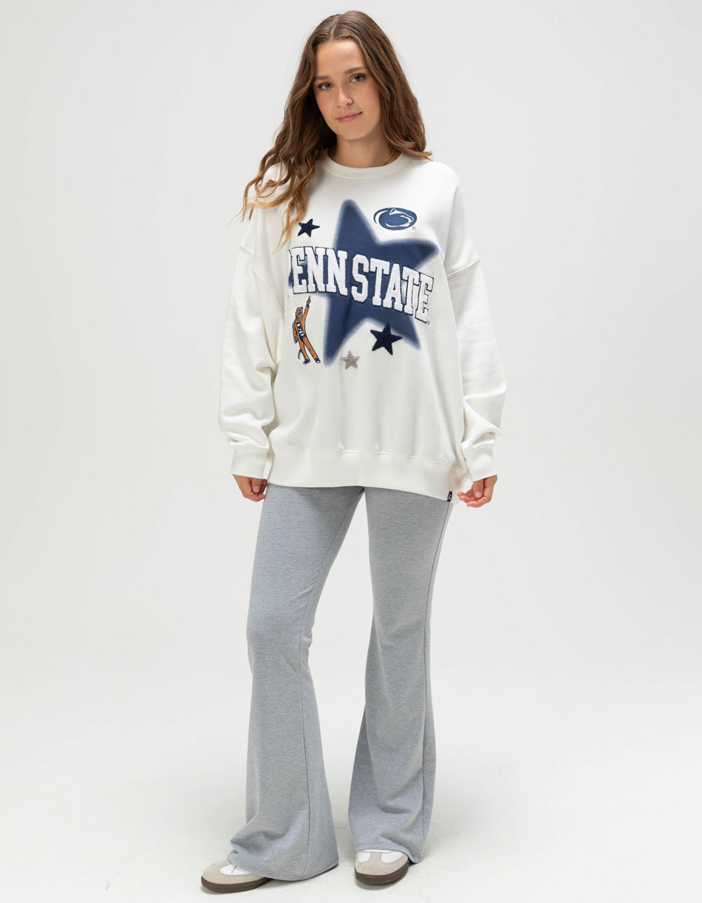 GAMEDAY SOCIAL Penn State University Womens Crewneck Sweatshirt - WHITE