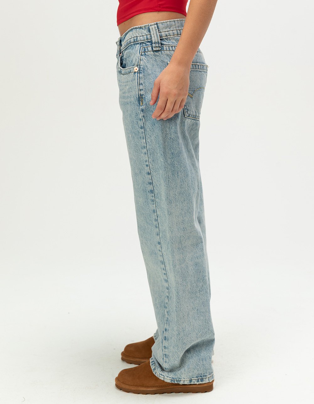 BDG Urban Outfitters Kayla Womens Low Rise Slouchy Boyfriend Jeans - BLEACH