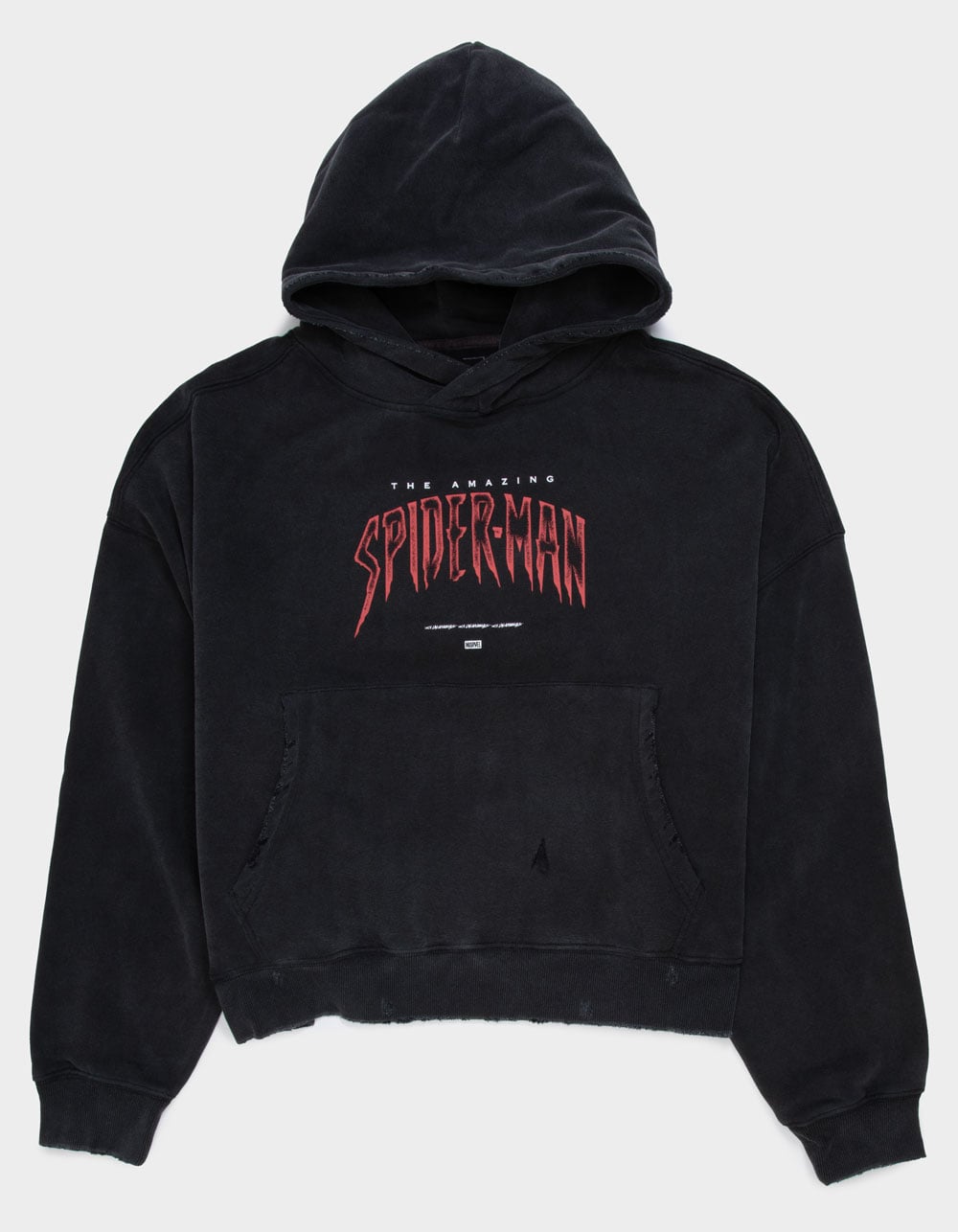 CVLA x Marvel Spider-Man Silent Swing Mens Cropped Hoodie - WASHED BLACK