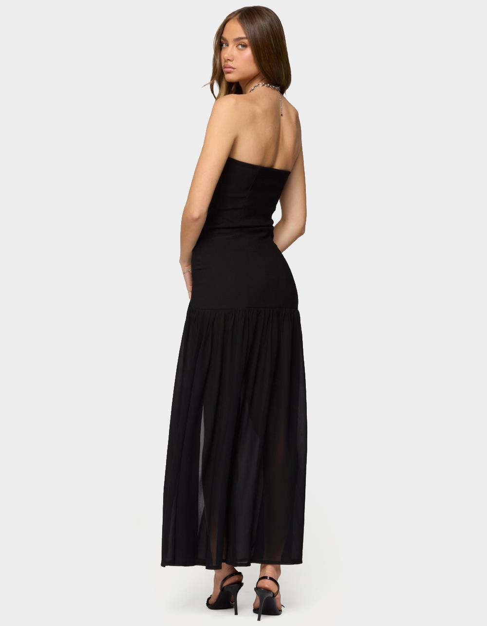 EDIKTED Marisa Strapless Maxi Dress - BLACK