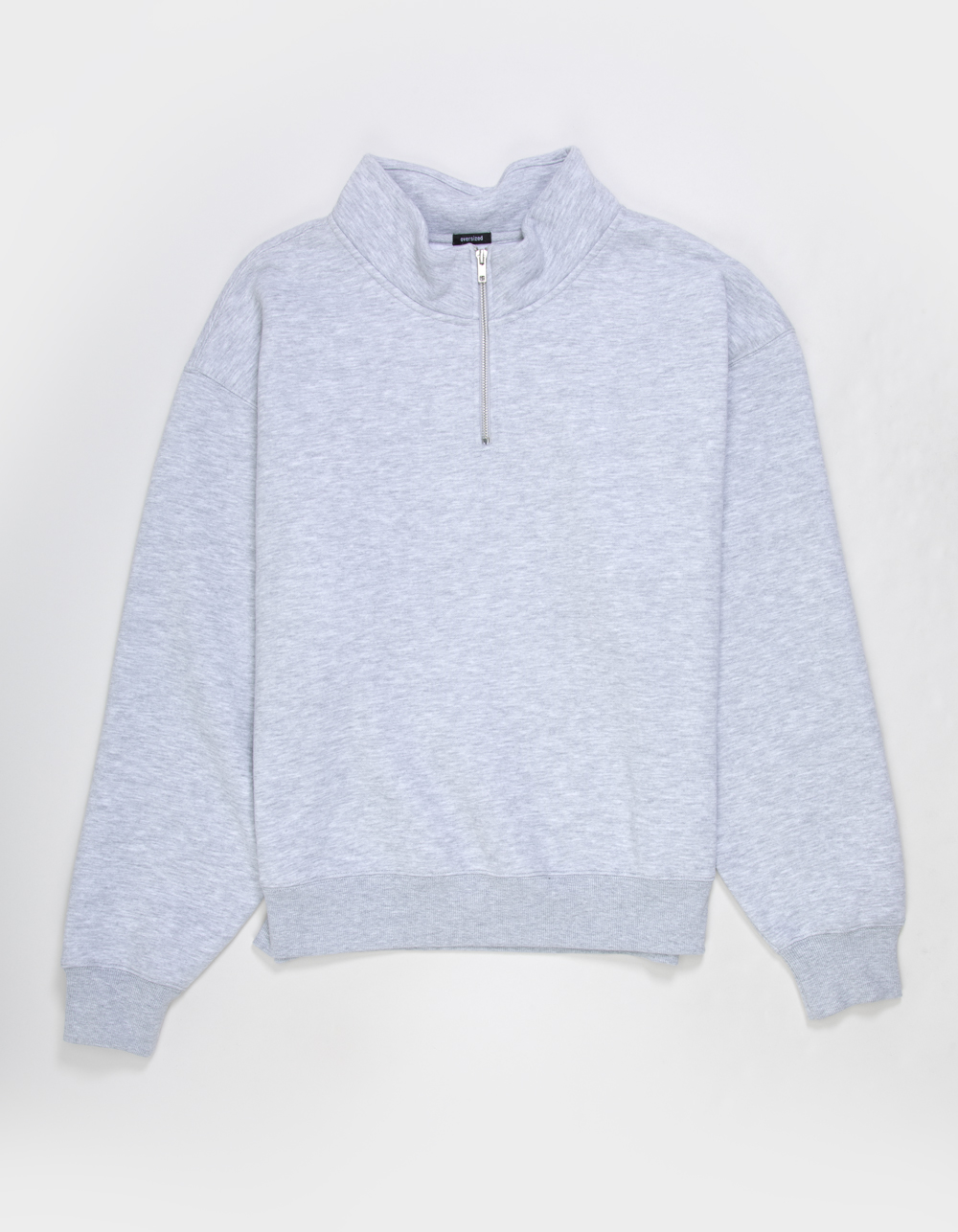 RSQ Mens Quarter Zip Oversized Sweatshirt - HEATHER GRAY