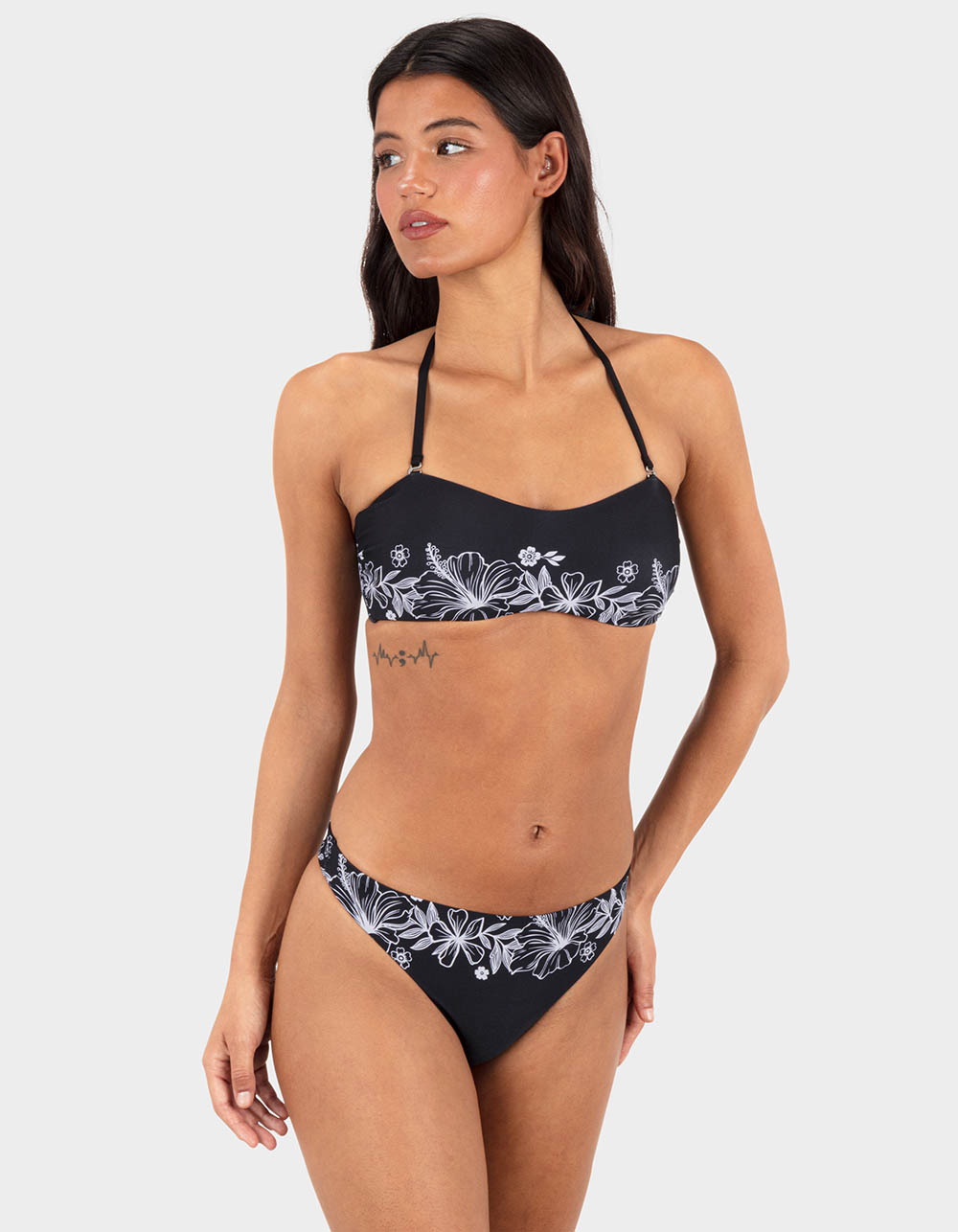 HURLEY Tropical Blooms Tanga Womens Bikini Bottoms - RED