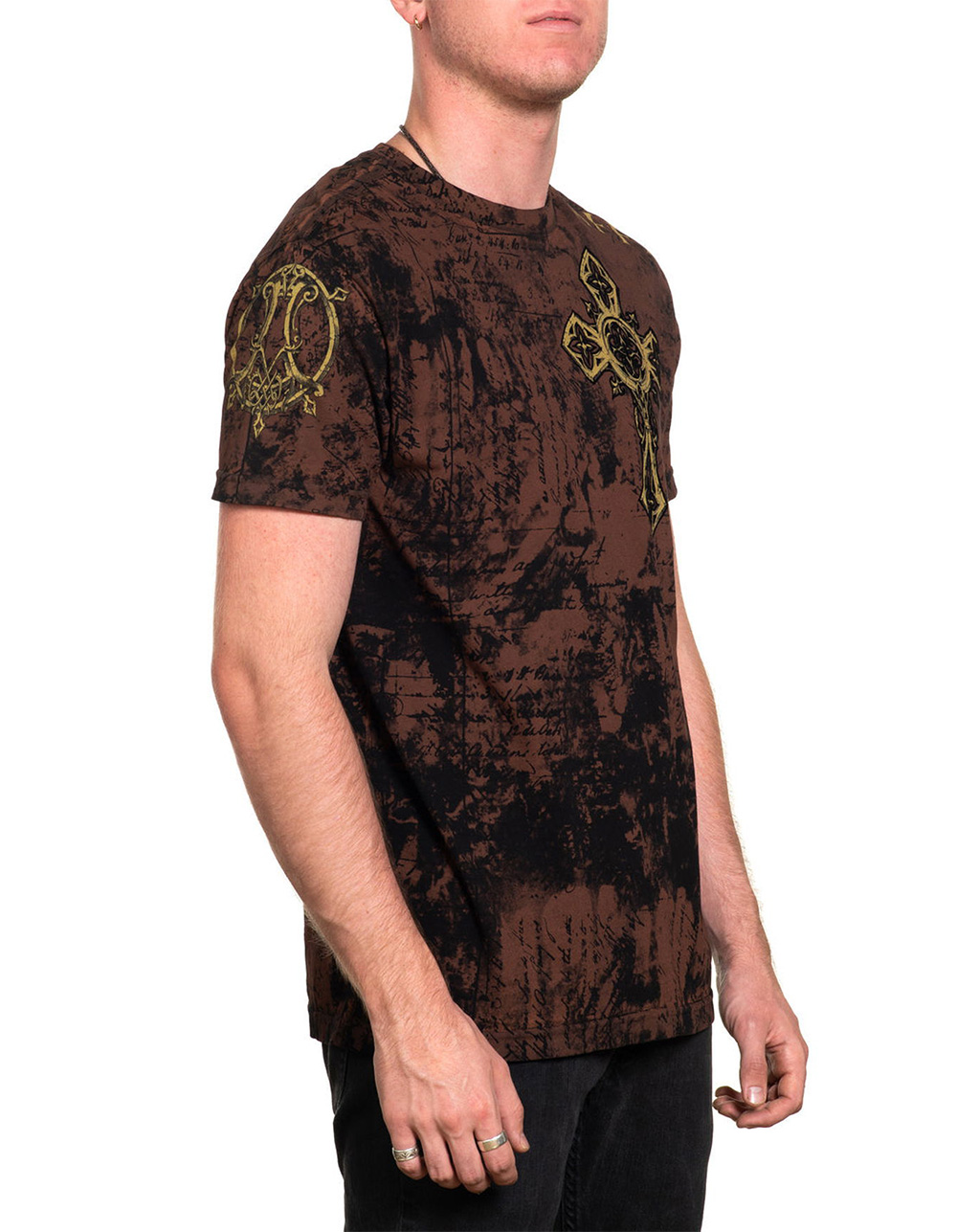 AFFLICTION Spiker Mens Tee - BROWN