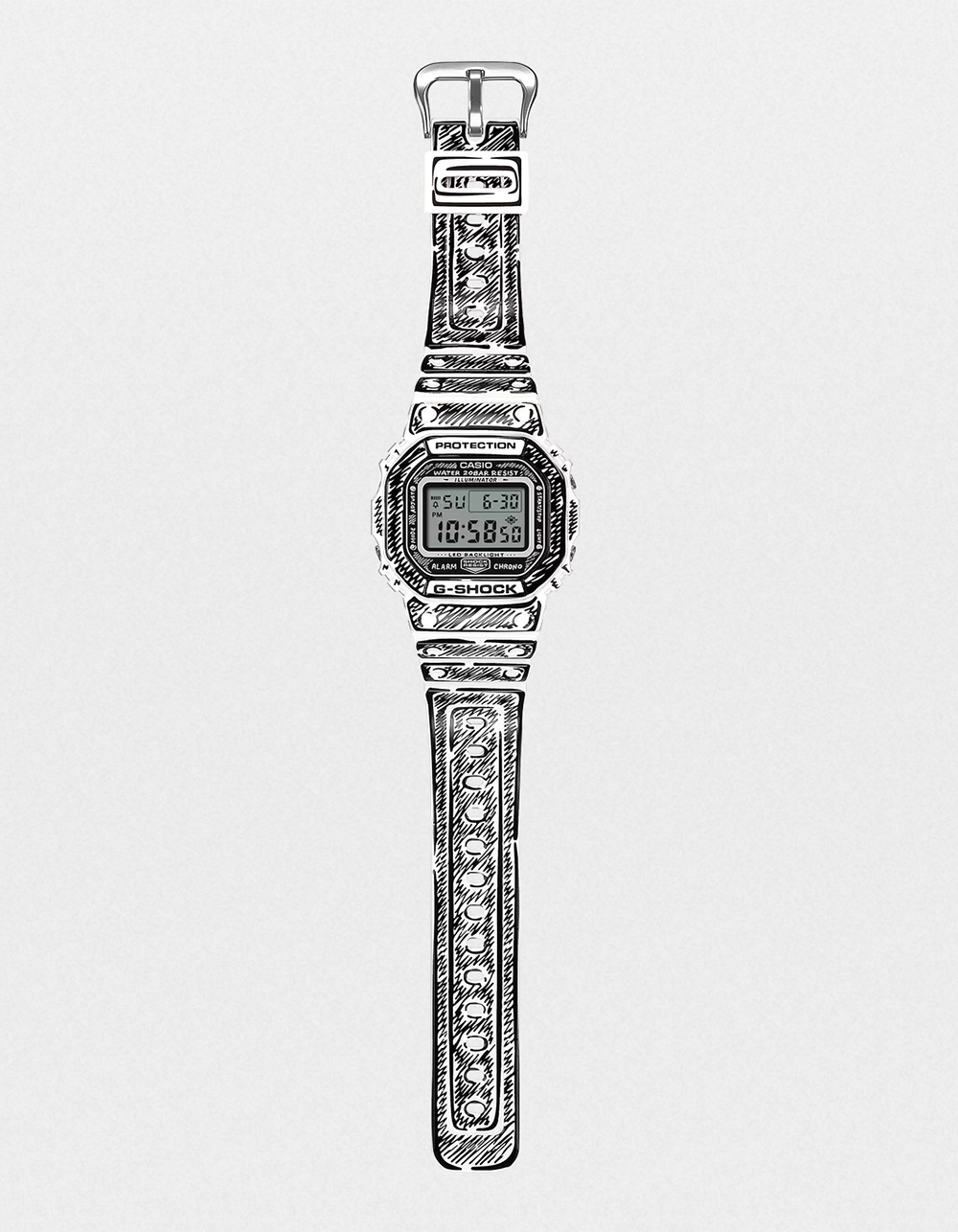 G-SHOCK DW5600JV-7 Watch - WHT/BLK